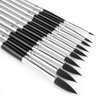 Hegyes liner ecset, Black Taklon szőrrel - 0-ás méret Hegyes liner ecset, Black Taklon szőrrel - 0-ás méret