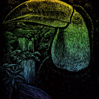 Képkarcoló készlet karctűvel - 13x18 cm - Szivárványos - Tukán