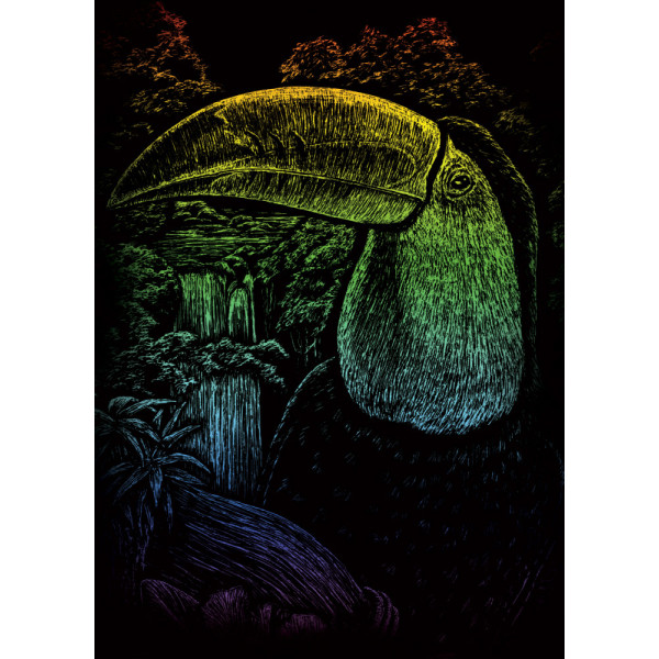 Képkarcoló készlet karctűvel - 13x18 cm - Szivárványos - Tukán Képkarcoló készlet karctűvel - 13x18 cm - Szivárványos - Tukán