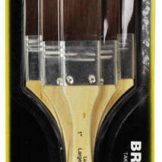 Oszlató ecset, kiváló minőségű - barna Taklon alapozó ecset szett - 25mm, 50mm és 75 mm széles ecsetek készletben