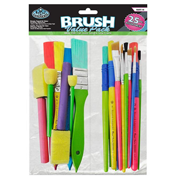 Gazdaságos ecsetkészlet - Hobby ecsetek és szivacsecsetek - 25 db-os Gazdaságos ecsetkészlet - Hobby ecsetek és szivacsecsetek - 25 db-os