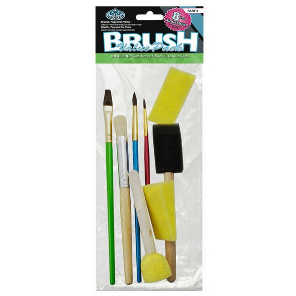 Iskolai ecsetkészlet - Természetes szőrű ecsetek és szivacsecsetek - 7 db-os gazdaságos ecsetkészlet Iskolai ecsetkészlet - Természetes szőrű ecsetek és szivacsecsetek - 7 db-os gazdaságos ecsetkészlet