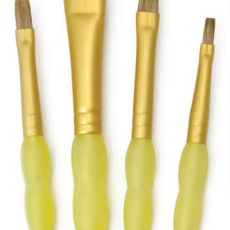 Lapos ecsetek készletben, különböző méretű 4 db-os nyestszőr ecsetkészlet Lapos ecsetek készletben, különböző méretű 4 db-os nyestszőr ecsetkészlet