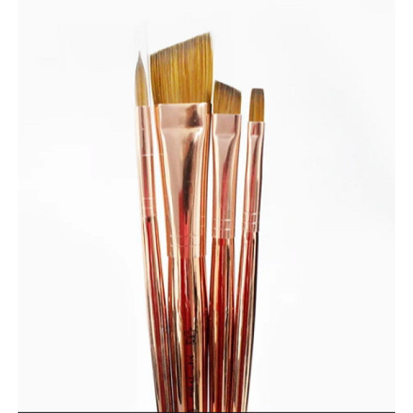 Professzionális hobby ecset készlet - Pro Rose Gold ecsetek vegyesen, 4 db