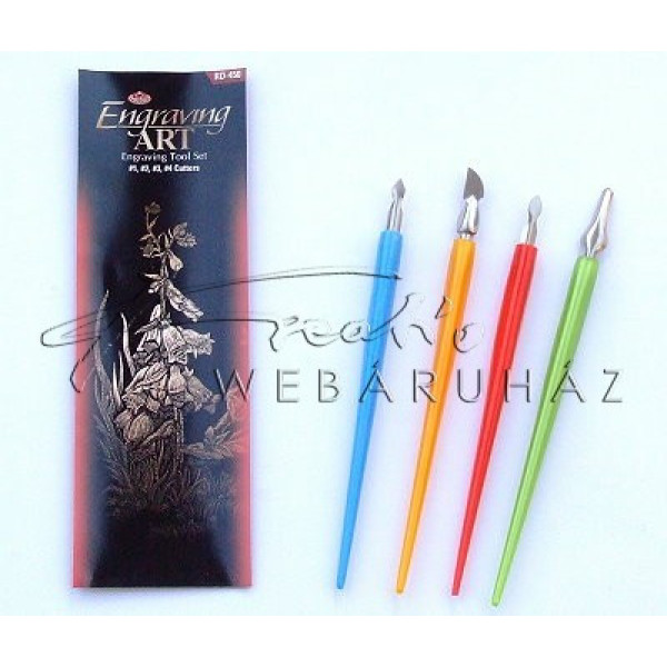 Karctű, karctoll, karc szerszám készlet - 4 db-os