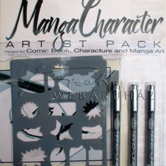 Manga rajzkészlet A4 - sablonnal, kontúrtollakkal, A4 mangafüzettel