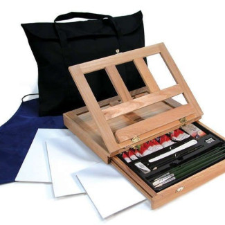 Óriás olaj festőkészlet asztali fadobozos festőállvánnyal, hordtáskával - Royal