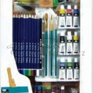 Óriás művészkészlet, nagy asztali álló festőállvánnyal, vegyes - Royal Mixed Media 45 részes szett, 25x66cm
