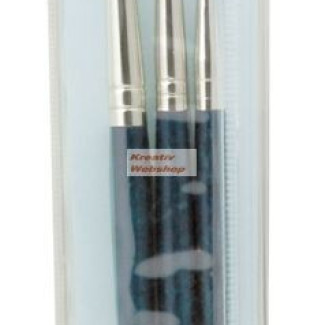 Ecsetkészlet - Sörte, kerek - 1, 3, 5 - Visszazárható cipzáras ecsettartóban