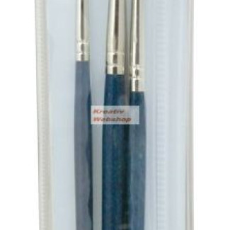 Ecsetkészlet - Gold taklon, kerek - 1, 3, 5 - Visszazárható cipzáras tartóban