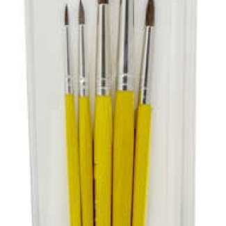 Ecsetkészlet - Camel kerek hegyes ecsetek - 5 darabos - Visszazárható cipzáras ecsettartóban