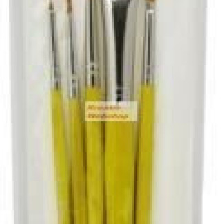 Ecsetkészlet - Gold taklon, lapos és kerek - 5 darabos ecsetkészlet