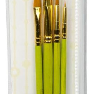 Ecsetkészlet - Gold taklon, lapos, ferde és kerek - 4 darabos ecsetkészlet