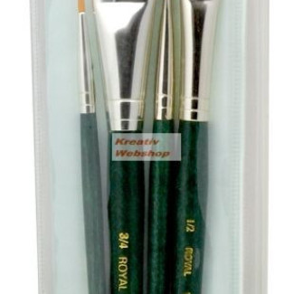 Ecsetkészlet - Gold taklon, lapos, vágott és kerek - 4 darabos