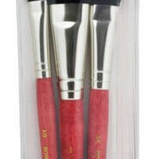 Ecsetkészlet - Természetes szőrű, pamacs Camel ecsetek, - 3db - Visszazárható cipzáras ecsettartóban