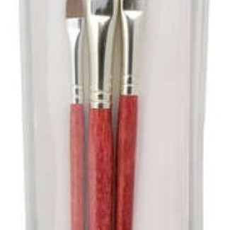 Ecsetkészlet - Taklon, lapos fésű escet - 3db - Visszazárható cipzáras ecsettartóban