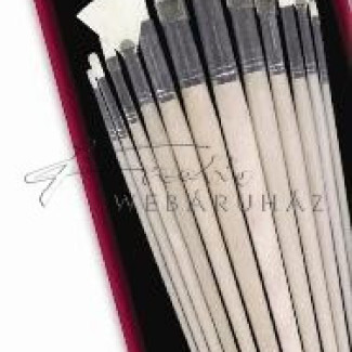 Hosszúnyelű ecsetkészlet, sörte, 12 db-os, vegyes - Royal