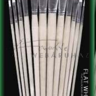 Ecsetkészlet, 12 db-os lapos, hosszú nyelű - Royal White Taklon művészecsetek