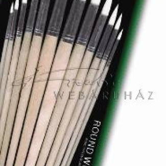 Ecsetkészlet, 12 db-os hegyes kerek, hosszú nyelű - Royal White Taklon művészecsetek