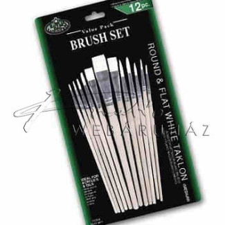 Ecsetkészlet - 12 db-os vegyes - Royal White Taklon művészecsetek