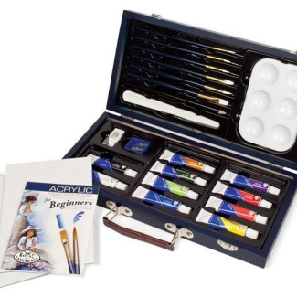 Nagy akrilfestő készlet táskában - elegáns fadobozban - Royal Acryl 25