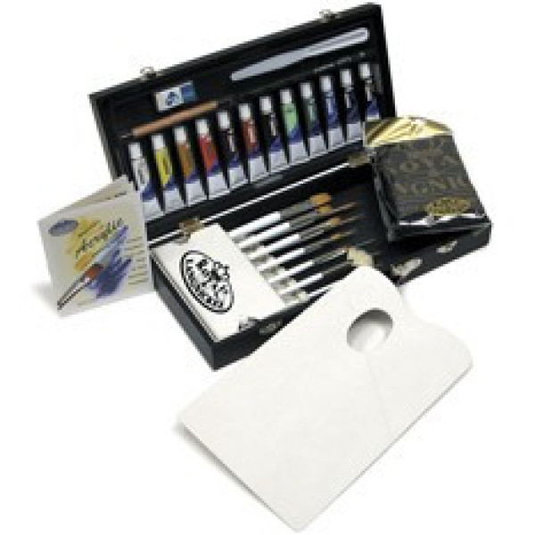 Akrilfestő ecsetkészlet táskában, 32 részes szett - elegáns fadobozban - Royal Acryl 32 Akrilfestő ecsetkészlet táskában, 32 részes szett - elegáns fadobozban - Royal Acryl 32