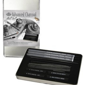 Szénrajz alapcsomag fém ceruzatartóban - 12 Szénrajz alapcsomag fém ceruzatartóban - 12