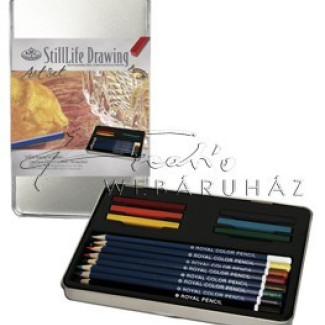 Rajzkészlet - színes rajzkészlet csendélet rajzolásához, fém ceruzatartóban - Royal 13 Rajzkészlet - színes rajzkészlet csendélet rajzolásához, fém ceruzatartóban - Royal 13