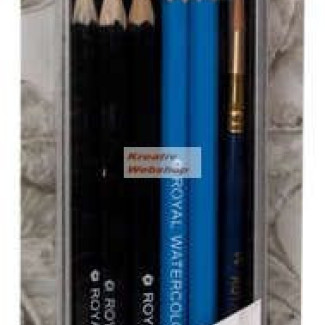 Vízzel elmosható ceruzák készlet - fém dobozban - Royal - 12db