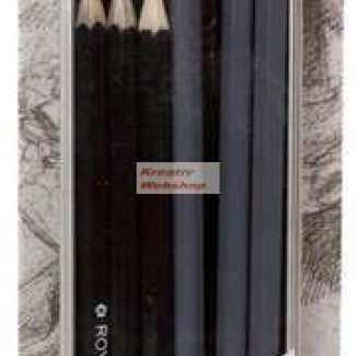 Vázlat és szén mini készlet - fém dobozban - Royal - 12db