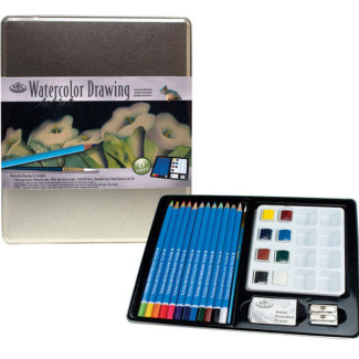 Akvarell készlet - Fémdobozos ajándékkészlet - Royal - 25 részes szett