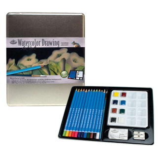 Akvarell készlet - Fémdobozos ajándékkészlet - Royal - 25 részes szett