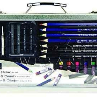 Rajz- és színes-ceruza készlet elegáns, füles fémtáskában - Royal - 48 db-os készlet, kb. 35x18x5 cm Rajz- és színes-ceruza készlet elegáns, füles fémtáskában - Royal - 48 db-os készlet, kb. 35x18x5 cm