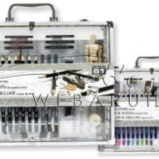 Rajzkészlet és színes készlet elegáns, dupla ablakos alumínium táskában - Royal - 61 db-os készlet, kb. 37x29x6 cm Rajzkészlet és színes készlet elegáns, dupla ablakos alumínium táskában - Royal - 61 db-os készlet, kb. 37x29x6 cm