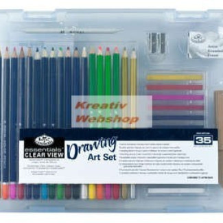 Rajzkészlet 35db-os - Divatos áttetsző táskában - Royal kezdő ceruza készlet Rajzkészlet 35db-os - Divatos áttetsző táskában - Royal kezdő ceruza készlet
