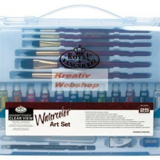 Nagy akvarellfestő készlet - Divatos áttetsző táskában