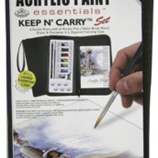 Akrilfestő készlet - cipzáras vászon ecsettartóban