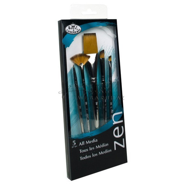 Művészecset készlet "ZEN 5" vegyes ecsetkészlet széles laposecsettel