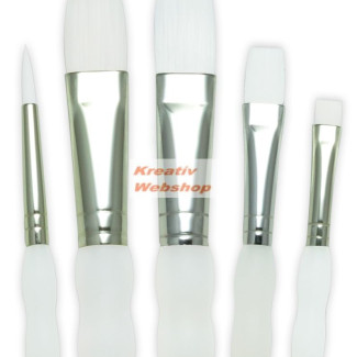 Ecsetkészlet - White taklon válogatás vegyesen - Soft Grip - 5db-os készlet