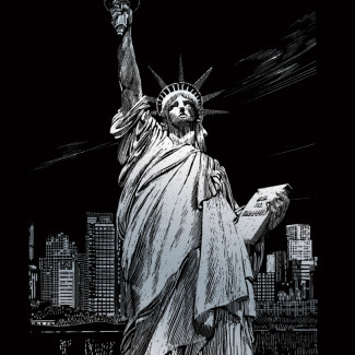 Képkarcoló készlet karctűvel - 20x25 cm - Ezüst - Szabadság szobor New York Képkarcoló készlet karctűvel - 20x25 cm - Ezüst - Szabadság szobor New York