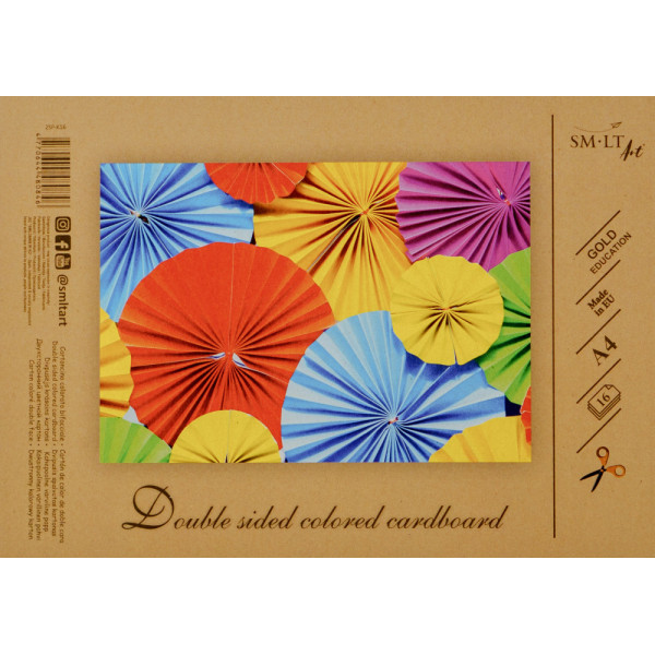 GOLD Színes kartontömb, 190gr, ragasztott füzetben, 8 színű - A4