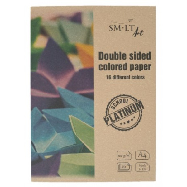 SMLT Platinum kétoldalas pasztell ívek mappában - A4 120g - 16 különböző színű ív