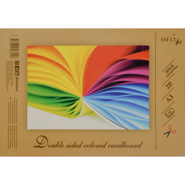 GOLD Színes kartontömb, 190gr, ragasztott füzetben, 8 színű - A3