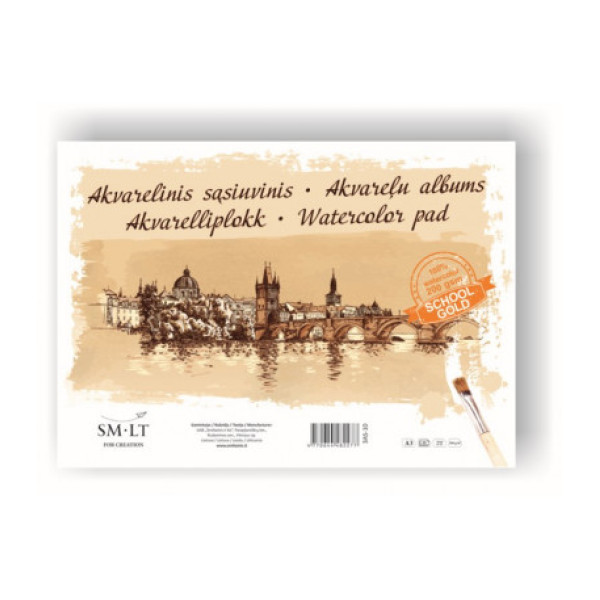 Akvarellfüzet GOLD iskolásoknak (142) A3, 200 gr, 10 lap