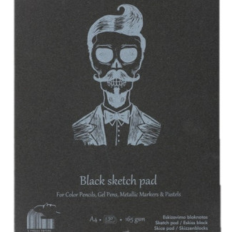 Pasztelltömb - SMLT Black Sketch Pad 165gr - 30 lapos A3