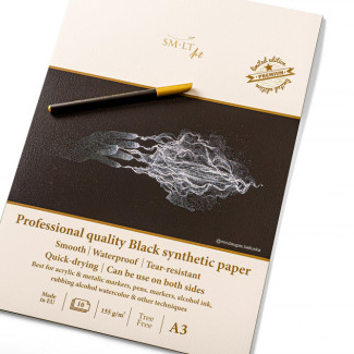 SMLT Szintetikus Rajztömb 155g 10 lapos - Fekete A3