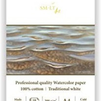 Akvarelltömb - SMLTArt Professional Watercolor 300gr, 100% pamut, 10 lapos művésztömb A5-ös méretű