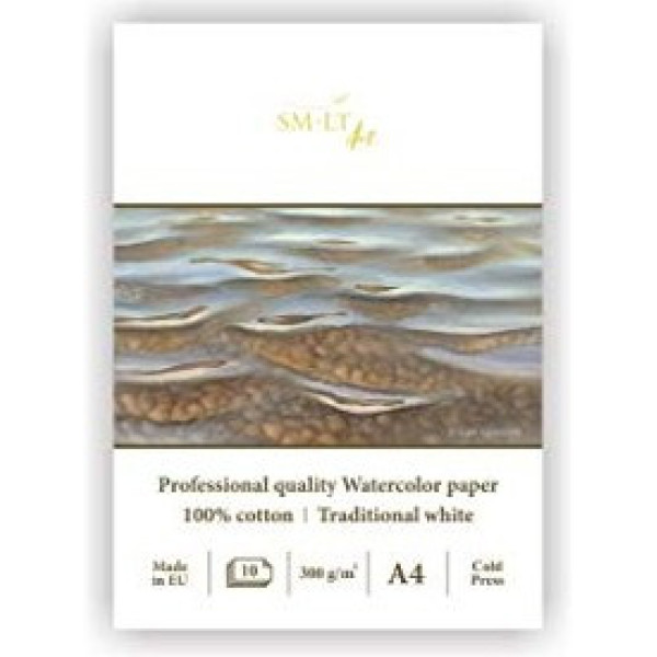 Akvarelltömb - SMLTArt Professional Watercolor 300gr, 100% pamut, 10 lapos művésztömb A5-ös méretű