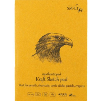Vázlattömb - SMLT Authenticpad Kraft, Natúr barna - 90gr, 60 lapos A5