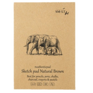 Vázlattömb - SMLT Authenticpad, Natural barna - 135gr, 80 lapos A5